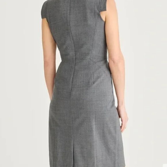 J.Crew Resume Sheath in Heather Dusk Taupe Italian Stretch Wool Dress - Picture 2 of 9